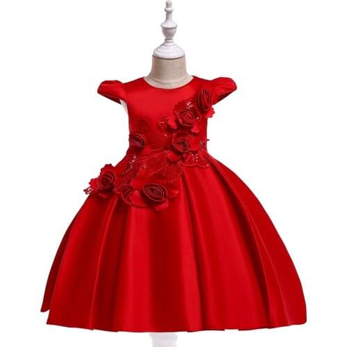2019 Lace Kids Tutu Birthday Princess Party Dress for Girls Infant Flower Children Bridesmaid Elegant Dress for Girls Clothes