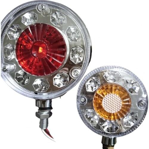 24V Double Face Red Yellow Stop Turn Signal Tail Light Lamp Side Marker Lights For Trucks Cars Trailers Tractors Buses Boat