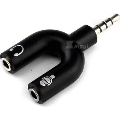 3.5mm Stereo Male to Earphone & Microphone Splitter Audio Connector For SAMSUNG Smart Mobile Phone Smartphone Laptop Headset Mic