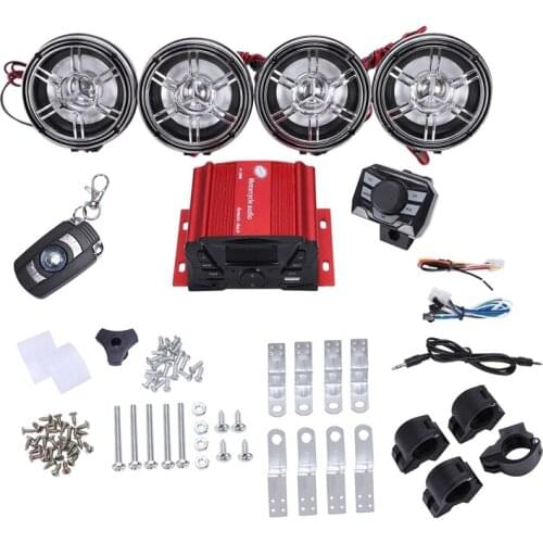 3 Inch Motorcycle Waterproof Bluetooth Speakers 4 Channel Amplifier Mp3 Music Sound Audio Stereo Amp System