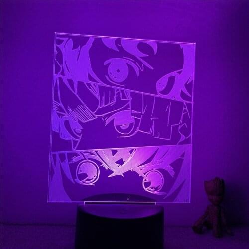 3D Nightlight Anime Demon Slayer Tanjirou Zenitsu Inosuke Action Figure 7 Colors Touch Optical Illusion Table Lamp Gift Decor