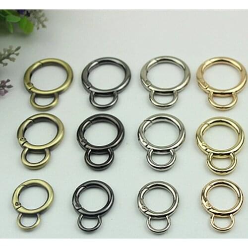 4Pcs 17/2/25mm Round Metal Luggage Bag Buckle Snap Hook DIY Sewing Handmade Key Chain Buttons Ring Hardware Accessories