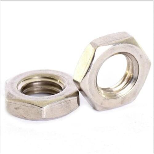 5pcs/lot M10 12 14 16 A2 STAINLESS Steel FINE PITCH HEXAGON HALF LOCK NUTS HEX THIN NUT 1.25MM pitch