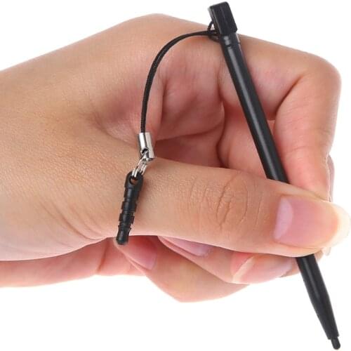 5Pcs Resistive Touch Screen Stylus Hard Tip Pen With Dust Plug Rope For POS MP4