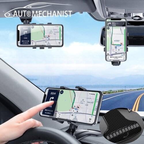 Clip Car Phone Holder Dashboard Phone Stand For Car Rear View Mirror Sun Visor Smartphone Holder GPS Support for Iphone Xiaomi