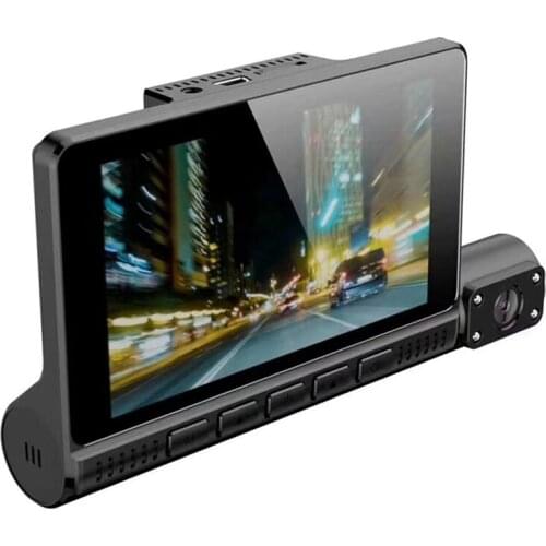 Car DVR 3 Lens 4.0-Inch Screen Full HD 1080P, After Connecting the Step-Down Cable, Parking Can Be Monitored