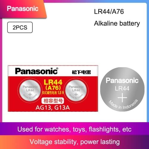 Panasonic 2pcs 1.5v Zinc AG13 LR44 LR 44 Coin Pilas Button Batteries 120mAh 303 357 1128MP 1130SO 1166A Watch Clock Battery