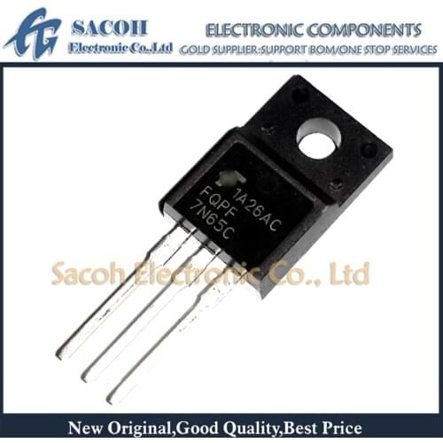 Free Shipping 10Pcs FQPF7N65C FQPF7N65 FQPF7N60C FQPF7N60 TO-220F 7A 650V Power MOSFET
