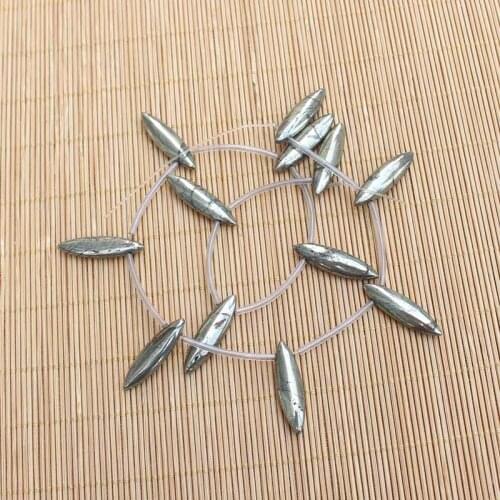 Natural Pyrite 8x30mm Horse eye shape Beads 12pcs per strand,For DIY Jewelry Making !We provide mixed wholesale for all items