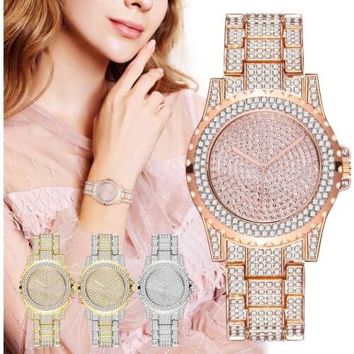 Women Stainless Steel Full Diamond Wrist Watches Casual Luxury Ladies Quartz Watch Clock Relogio Feminino Dropshipping