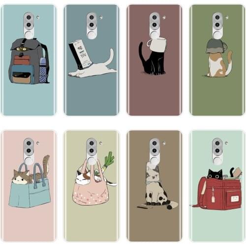 Back Cover For Huawei Honor 4C 5C 6A 6C Pro Soft Silicone Kawaii Cat Cute Animal Pink Phone Case For Huawei Honor 6 5A 4X 5X 6X