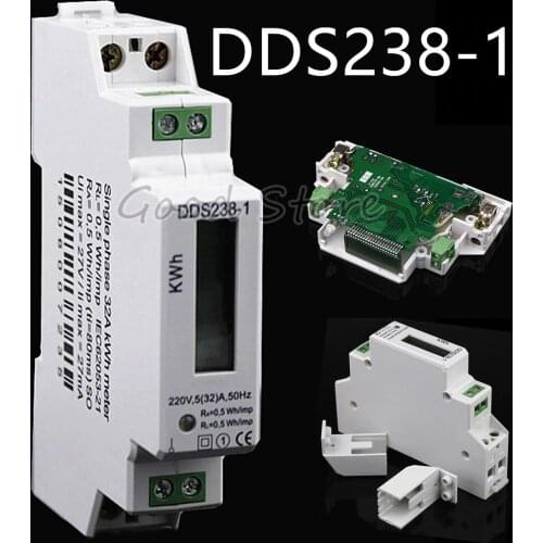 DDS238-1 LCD 5(32)A 220VAC 50Hz Smart Home Single Phase Pole DIN-Rail Kilowatt Hour kwh Meter Energy Meter Brand New Power Meter