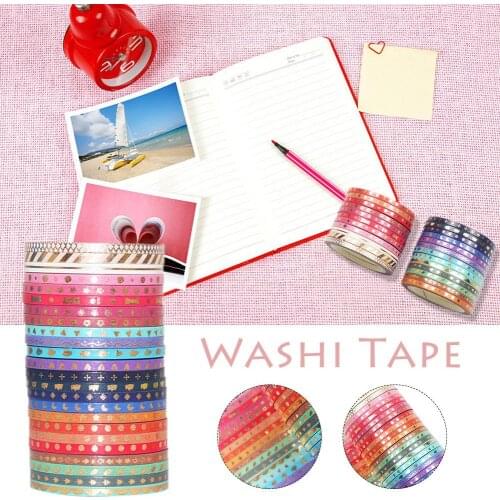 24pcs/box Multi-color Washi Tape Decorative Adhesive Tapes Paper 24 Colors Scrapbook Tape DIY Decoration Stationery Sticker