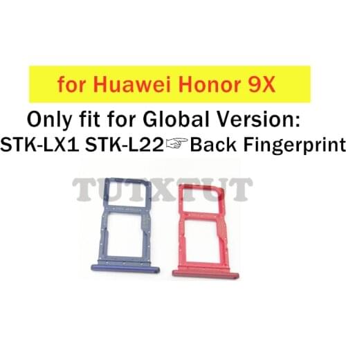 For Huawei Honor 9X Global STK-LX1 STK-L22 Card Tray Holder SIM Card SD Card Slot Holder Adapter Repair Spare Parts