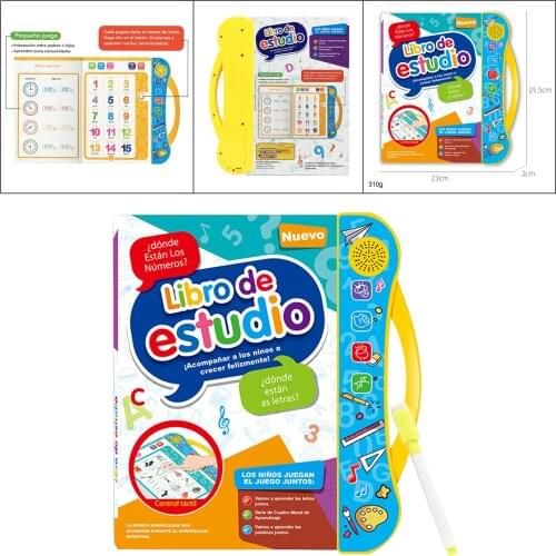 English Spanish E-book Learning Machine Toy Early Beginner Kid Intelligence Development Toy for Unisex Children