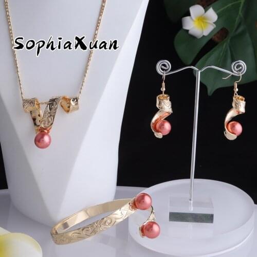 SophiaXuan Jewellery Set Polynesian Bracelet Unusual Earrings and Necklace Bracelet for Women Jewelry Adornment Woman Gifts 2021
