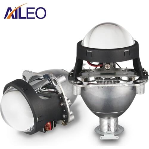 AILEO 2.5 inch bi xenon Projector lens with DRL LED angel eyes shrouds 9005 HB3 9006 HB4 H4 H7 xenon motorcycle Car Headlights