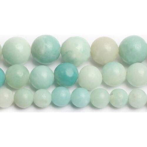4/6/8/10/12mm Natural Amazonite Quartzs Stone Beads Round For Diy Bracelet Accessories Jewellery Making 15"/Strand