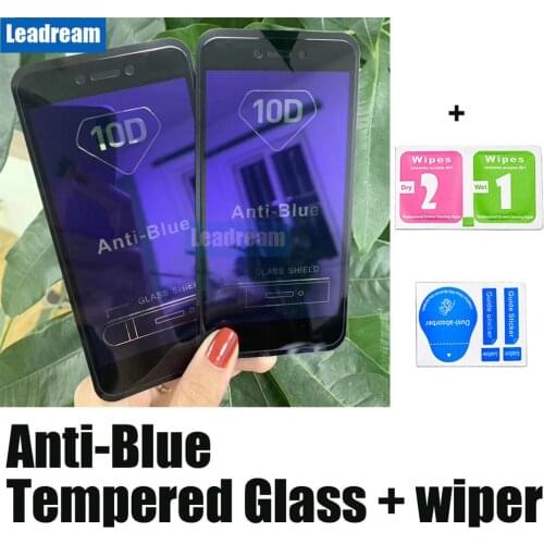 Leadream 500pcs For iPhone 11 Pro MAX X XR Xs Max 10D Anti Blue Screen Protector Glass For iPhone 6 6S 7 8 Plus
