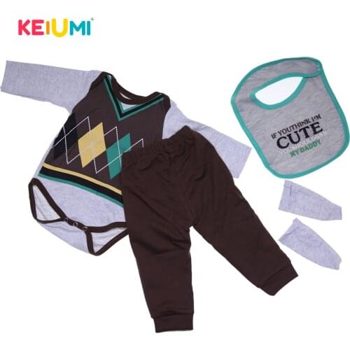 Hot sale Reborn Baby Dolls Clothes Pants Suit 22-23 Inch Baby Doll For Boy Doll Clothes Sets For Baby Collection