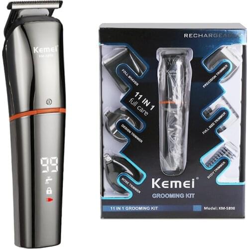 KEMEI Electric Hair Clipper LED Rechargeable 0mm Baldheaded Hair Trimmer Multi-function Cordless Men Barber Cutting Machine 40G