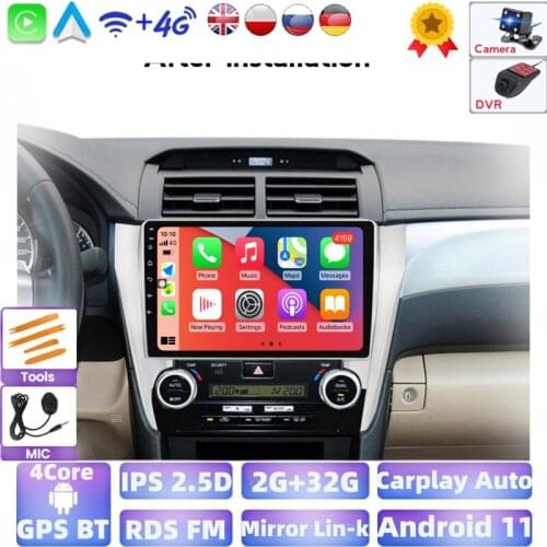 For Toyota Camry 7 XV 50 55 2011 2012 2013 2014 Car Radio Multimedia Video Player Navigation GPS Android