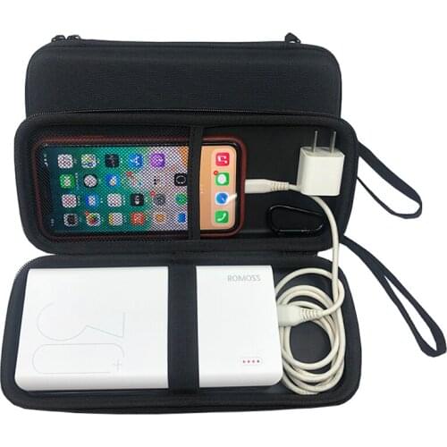 Newest Hard EVA Case Travel Storage Bag Shock-proof Protective Cover With Carabiner For ROMOSS Sense 8+ Power Bank 30000mAh