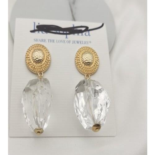 Japanese and Korean style fashion temperament beautiful new earrings E63 texture personality heteromorphic transparent