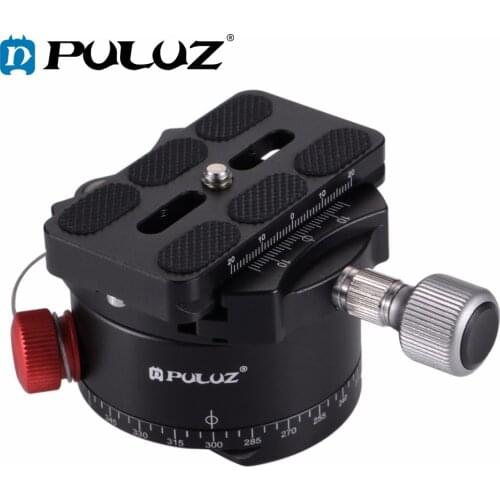 PULUZ Aluminum Alloy Panoramic Indexing Rotator Ball Head with Quick Release Plate for Camera Tripod Head