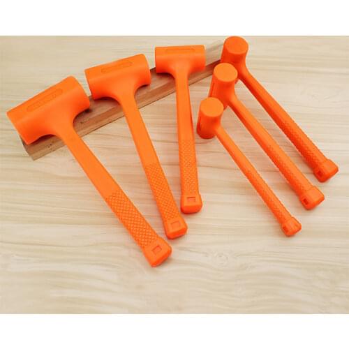 0.5LB-4LB Non-elastic Rubber hammer Orange Steel ball Blow Mallet Non-slip Handle for Metal processing Tile Mounting Hand Tool
