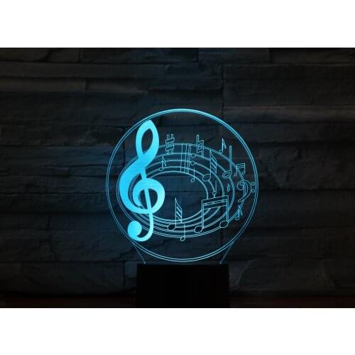2019 Romantic Musical Note 7 Color Change Table Lamp 3D LED Night Light Bedroon Decor Novelty Lustre Holiday Gift for Kids