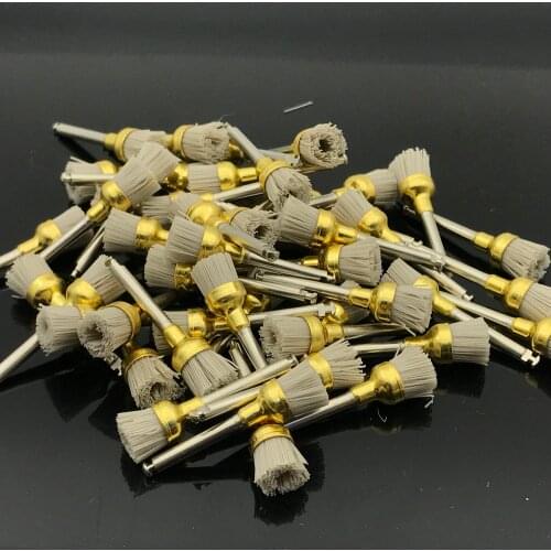 20Pcs/lot Dental Polishing Brush Silicon carbide Nylon Latch Flat Polishing Polisher Prophy Brushes Bristles Dental Lab Material