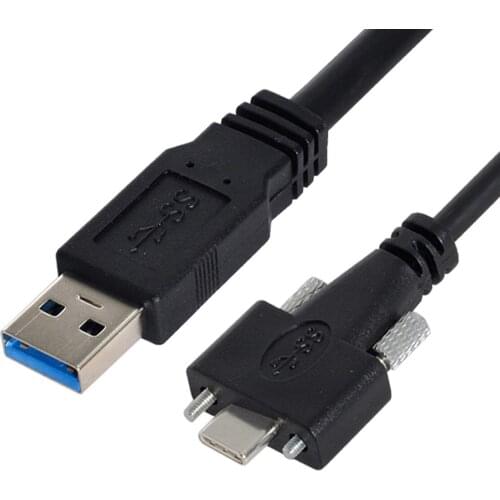 Standard USB3.0 Data Cable Mount Type for Camera Recorder to 8 Meters USB 3.1 Type-C Dual Screws Locking