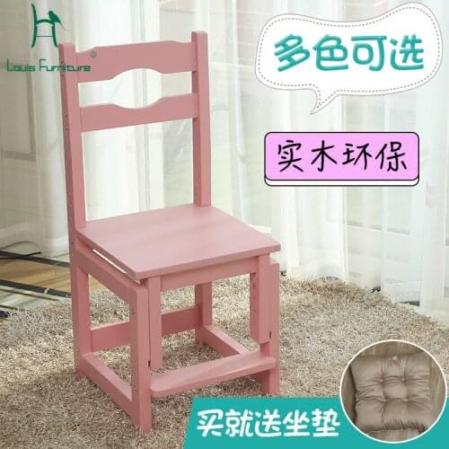 Louis fashion Children chairs lift wooden stool to learn home student back posture posture modern simple