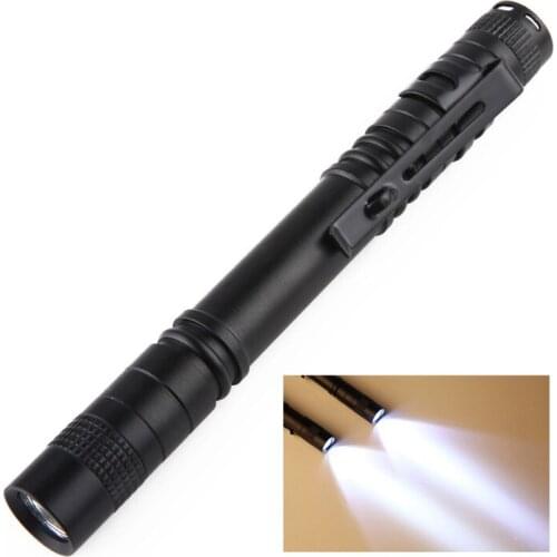 CREE XPE LED Flashlight Torch Waterproof Clip Mini Handheld Penlight Lamp Powered By AAA batteries Free Shipping