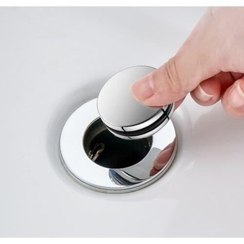 Universal Bathroom Sink Pop Up Stopper Stainless Steel Drain Stopper Bullet Core Push Type Sink Drain Kitchen Supply TS2