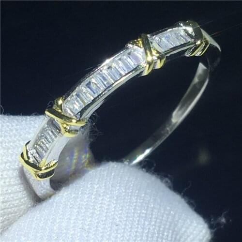 X Shape ring Genuine 100% Silver color Jewelry AAAAA Zircon Cz Engagement wedding band rings for women Bridal Jewelry