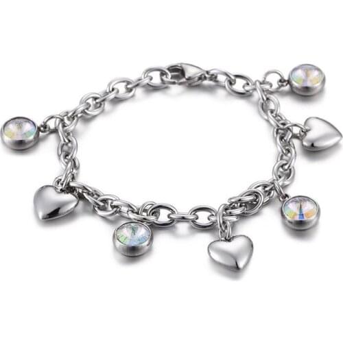 Heart-shaped ladies bracelet fashion Korean version of the new bracelet titanium steel jewelry