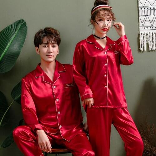 1set Silk pajamas men long sleeve pijama set for male plus size sleep clothing casual nightie sleepwear man pyjamas suit autumn