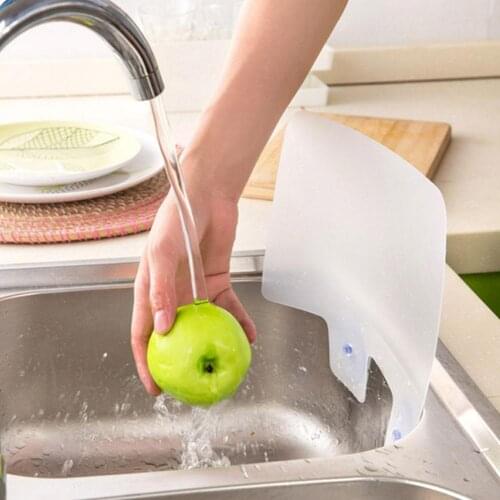 1Pc Durable Plastic Kitchen Organizer Shelf Sink Water Splash Baffle Pool Board with Suction Cup Bathroom Accessories