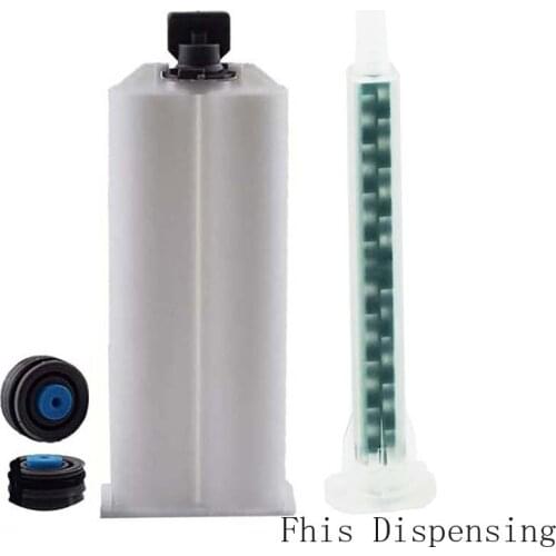 10pcs 50ml AB Epoxy Gun Cartridge Syringe 1:1 + 20pcs Resin Static Mixer MA6-16S Mixing Nozzles for Duo Pack Epoxies