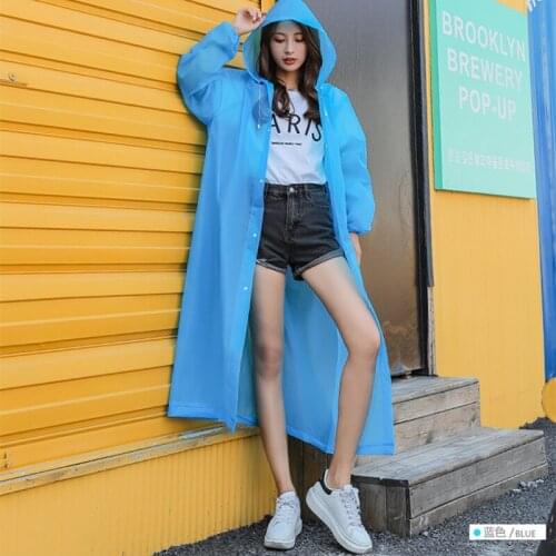 2PCS EVA portable raincoat outdoor walking rope pulling raincoat non disposable raincoat