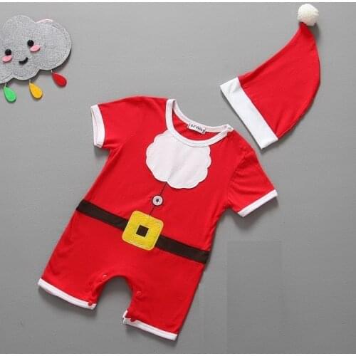 2020 Baby Christmas clothes sets Boys Shortall+Hat bebe clothes suit one-piece clothing