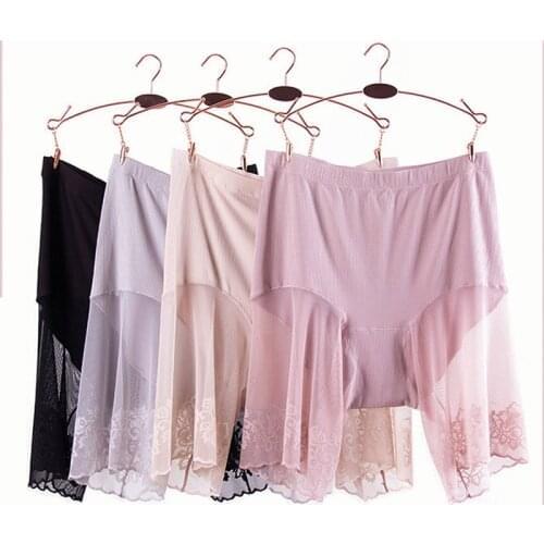 2021 Plus Size Safety Short Pants Women Summer Seamless Under Skirt Pants Anti Chafing Boxers Female Sexy Lace Boyshorts Women