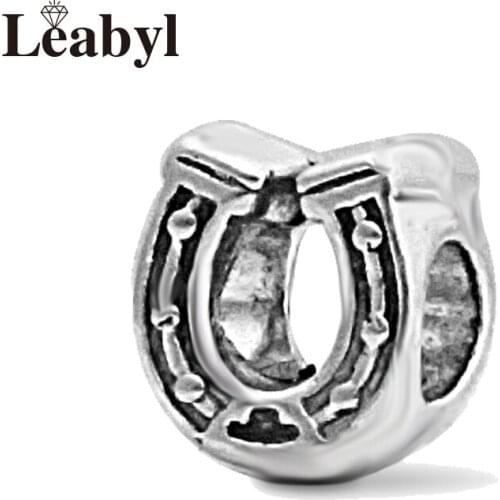 4 Pcs/Lot U Alphabet Beads fit Original Bracelet Necklace Silver Color U Style Charms for Jewelry Making