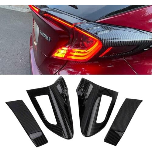 4PCS ABS Exterior Rear Tail Light Lamps Rear Brake Light Mouldings For Toyota C-HR CHR 2016-2017