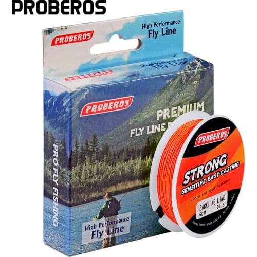 50M PRO BEROS Brand Pro Series Fly Backing Line 20LB/30LB Fly Line Yellow/Red Color 8 Weaves