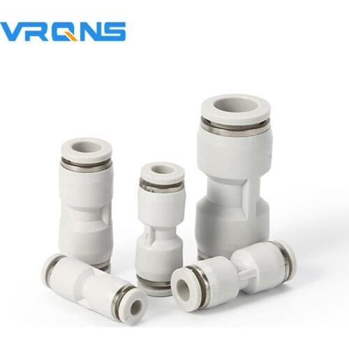 White Pneumatic Quick Fittings Plastic Connector PU-4/6/8/10/12/14/16mm For Air Water Hose Tube Push In Straight Gas Connection