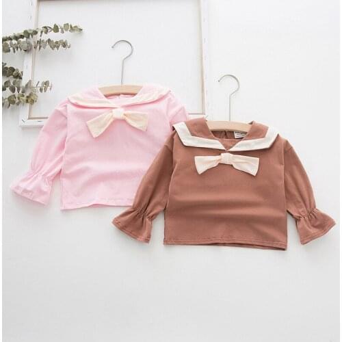 Brand Baby Girl Bow Tie T Shirt Clothes Childrens Long Sleeve Christmas Tee Shirt Kids Girls Pullovers Top Tees Baby Clothes