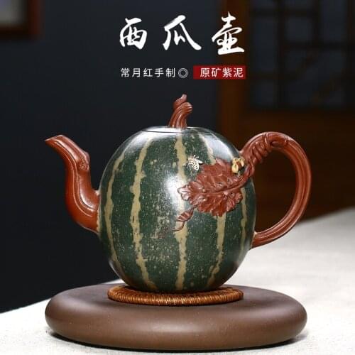 Teapot purple clay teapot pure handmade genuine raw purple clay medium tea set changyuehong genuine sand in the rain